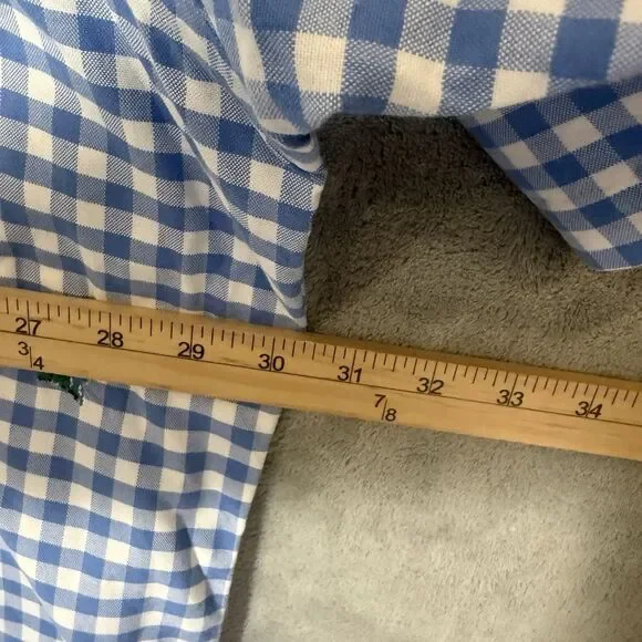 Polo Ralph Lauren Shirt Men 3XLT Tall Blue White Check Button Up SS Palm Trees